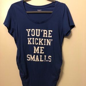 You’re Kickin Me Smalls maternity t-shirt